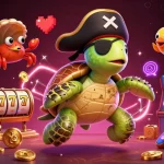 Win big at 11win with a vibrant illustration of gaming fun featuring a turtle and treasures.