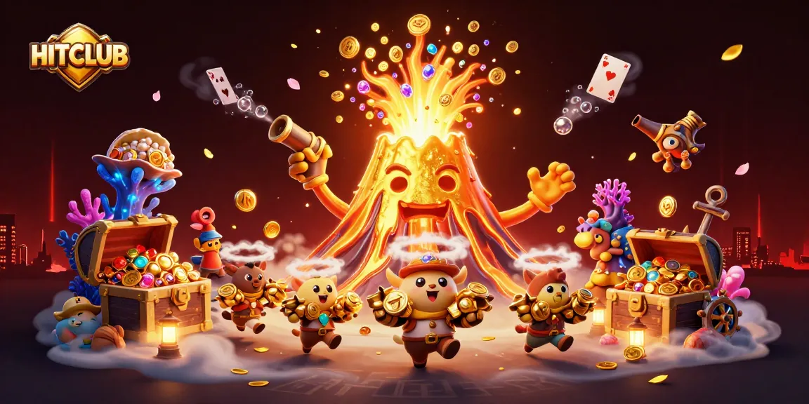 Experience excitement at HITCLUB with treasure-filled scenes and vibrant gaming elements.