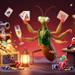 Engaging scene of SN88's lively online casino experience with cartoon characters and vibrant gambling elements