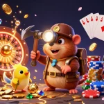 Engage with KP88's thrilling gaming experience featuring a treasure-hunting mole, dazzling gems, and spinning roulette.