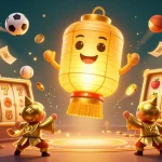 Engage in thrilling gameplay at 11Win with vibrant slot reels and golden spirit illuminating the casino atmosphere.