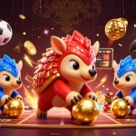 Debet game illustration with rival pangolins and dynamic sports betting elements.