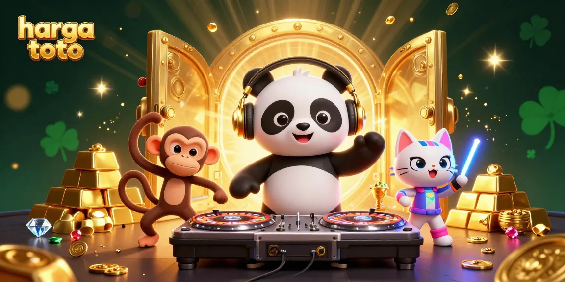 Experience the excitement with harga toto as a DJ panda spins roulette wheels and treasures shine
