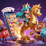 Experience thrilling gameplay at hi88 with a mermaid princess, seahorse, and vibrant casino elements.