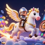 Play exciting slot games with sin88, where a celestial horse and knight bring thrilling action.