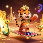 Spin the reels for free credit at top online casinos in a captivating 3D Arabian-themed scene.