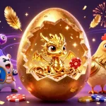 Experience the excitement of XX88 with vibrant golden characters, games, and dynamic lottery visuals.