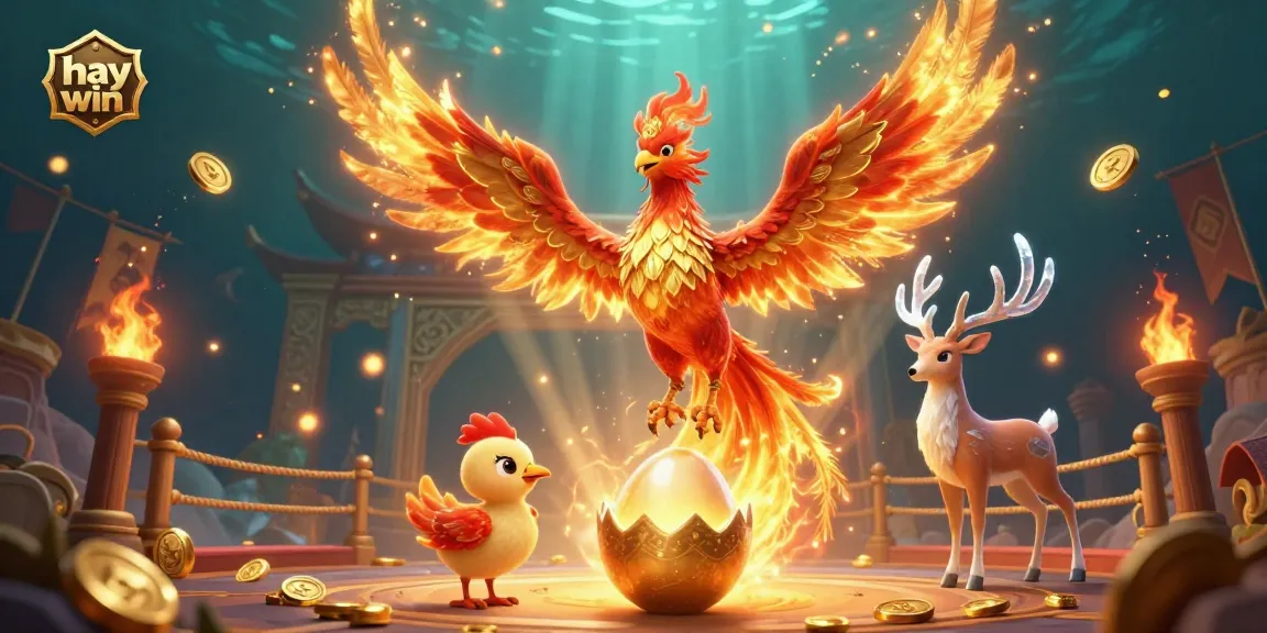 Immerse in hay win's captivating casino world with phoenix characters and vibrant gaming elements.