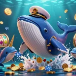Experience the thrill at 199 win casino with whale, dolphins, and slots in a vibrant underwater scene.