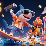 Betting on kèo nhà cái 5 with animated characters amid vibrant casino elements in a dynamic scene.