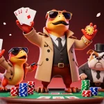 Join the fun at EA88 bet with raptors in a trench coat attempting VIP access at the casino.