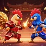 C168 roosters battle in a vibrant fighting arena showcasing thrilling gambling action.