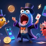 hitclub1 showcases a playful scene with unique creatures in a casino setting, illuminating the gaming world.
