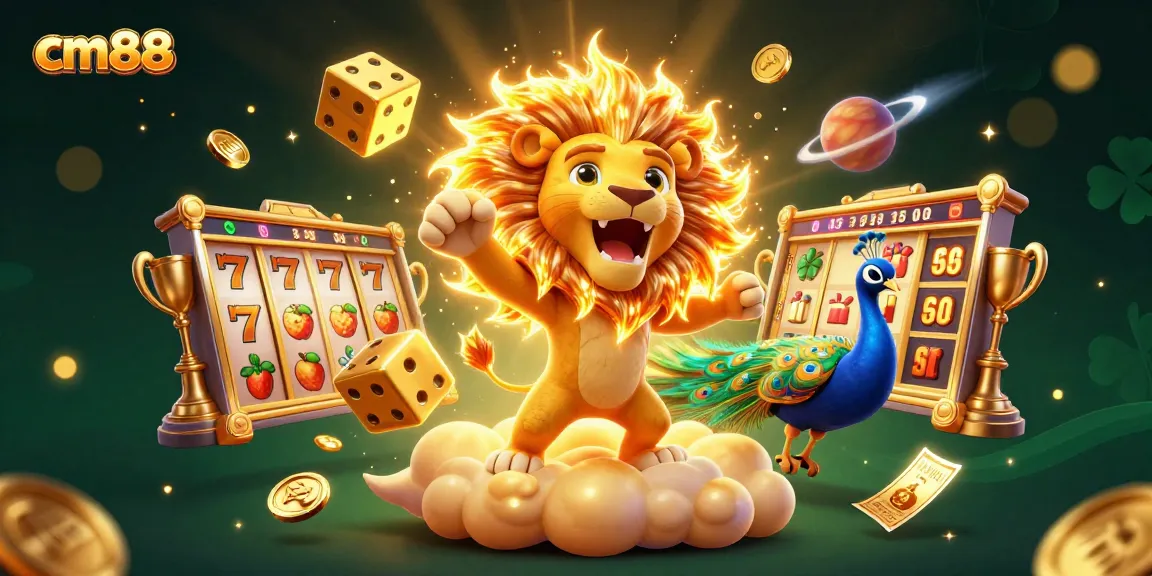 Spin to win at cm88 with this vibrant illustration featuring exhilarating casino elements.