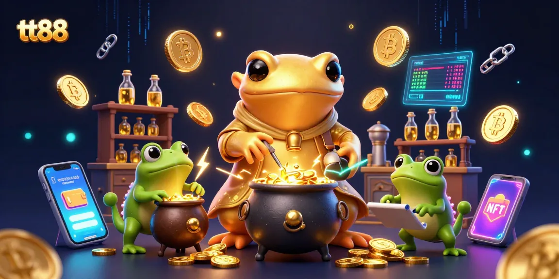 Play and win at tt88 with a vibrant scene of magic and gold transmutation in a casino context