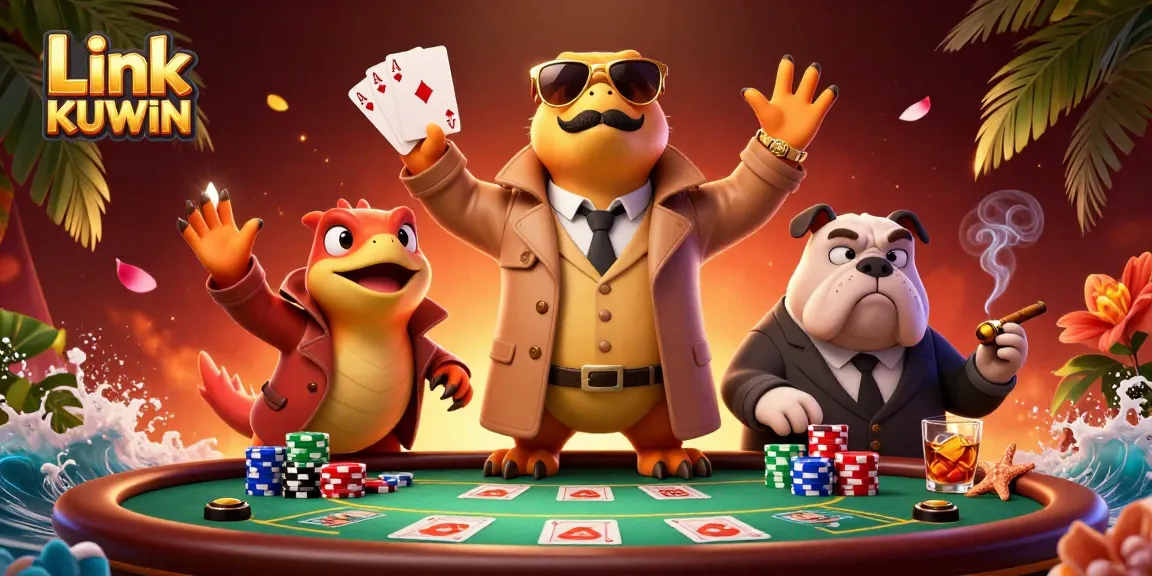 Experience the thrill at Link KUWIN with playful raptors sneaking into a casino.