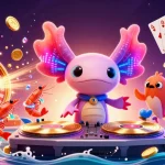 Join the excitement at MAN88 with a dynamic underwater casino scene featuring neon cartoon characters and rich gaming elements.