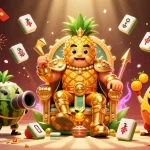 Experience exciting wins at NK88 AD with a vibrant beach casino scene featuring a golden pineapple king.