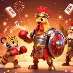 Join the excitement at MAN88 with a thrilling 3D illustration of a casino-themed scene showcasing dynamic characters and elements.