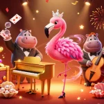 Experience the excitement of TA88 with vibrant characters and dazzling casino elements in 3D art.