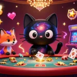 Engage in thrilling online gaming at VIN88, featuring cosmic characters and dynamic casino elements.