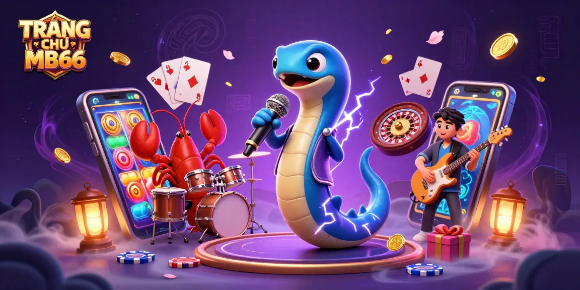 Engage with the thrilling underwater casino scene at TRANG CHỦ MB66 featuring vibrant characters and gaming elements.