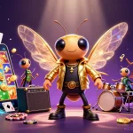 Experience the thrill of MAN88 with a cicada rock star in a vibrant online casino scene.