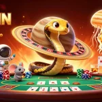 Bet on the dynamic cosmic roulette scene at nhà cái 789WIN featuring unique gambling characters.
