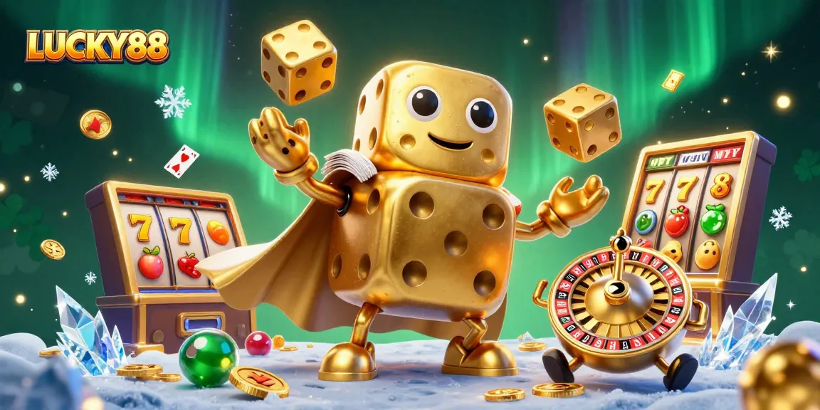 Experience thrilling gameplay with LUCKY88’s vibrant slots and jackpots in a stunning 3D illustration.
