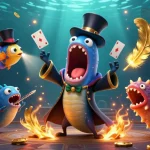Engage with thrilling gameplay at okfun com, featuring an underwater magic show with vibrant characters.