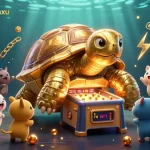 Play exciting games at taigamebancaanxu with animated golden tortoise and crypto elements.