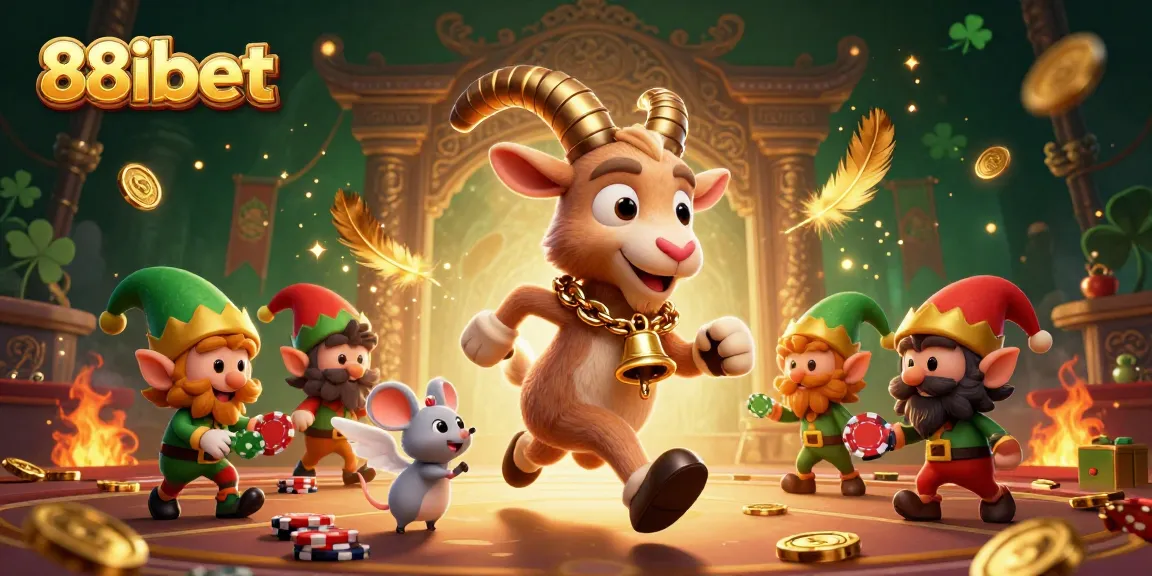 Experience thrilling gaming action with a festive 88ibet scene featuring mischievous elves and casino chaos.