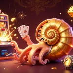 Bancatai showcases an energetic 3D casino scene with jackpot symbols and a glowing nautilus casino wheel.