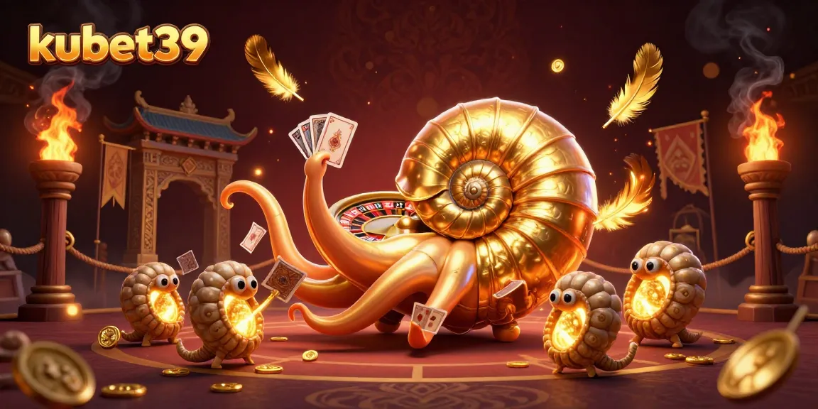 Engage with kubet39 by enjoying a vibrant 3D illustration showcasing a giant nautilus as a casino theme.
